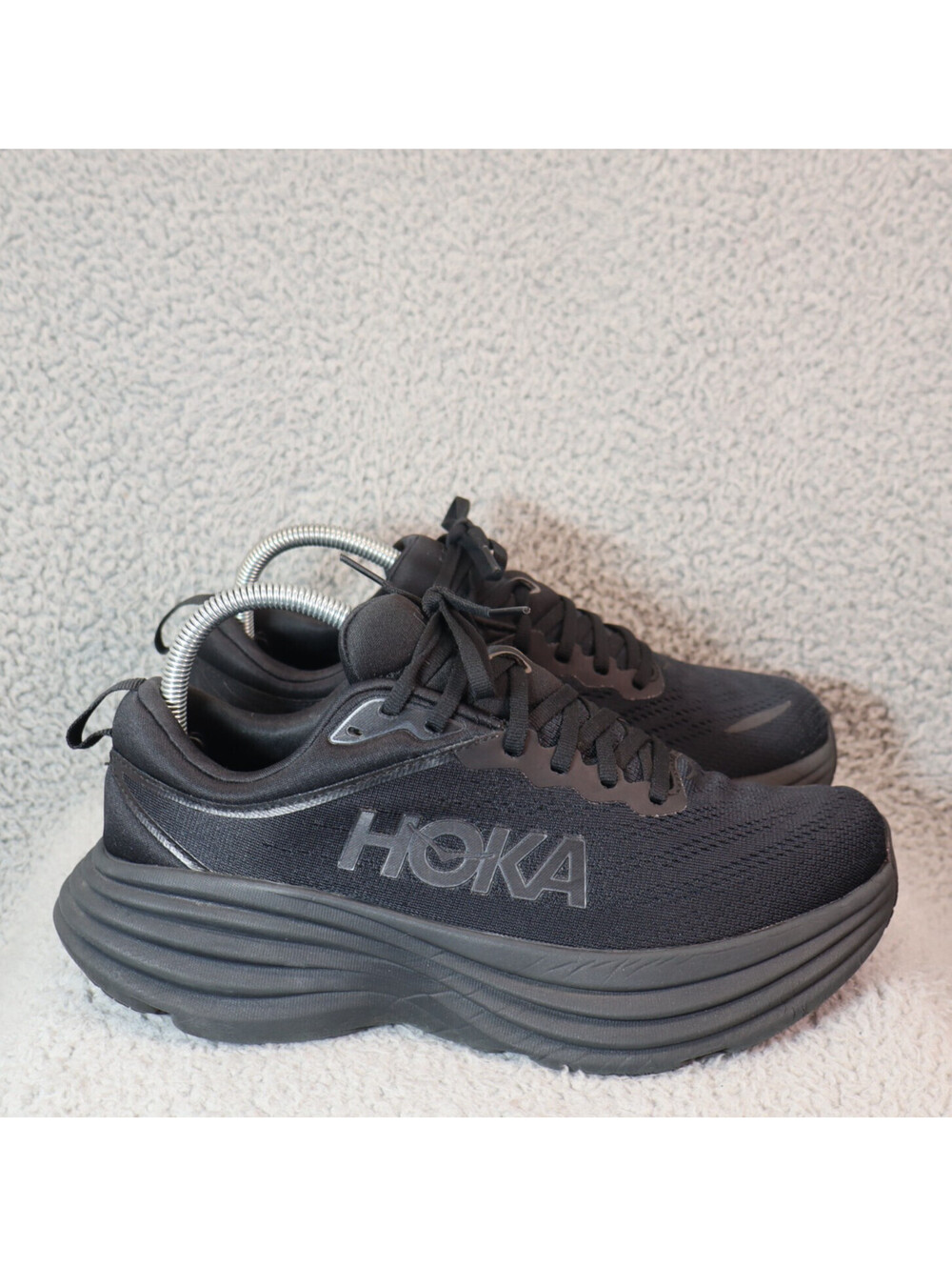 Hoka One One Bondi 8 Women Size 8.5 B Black Running Shoes